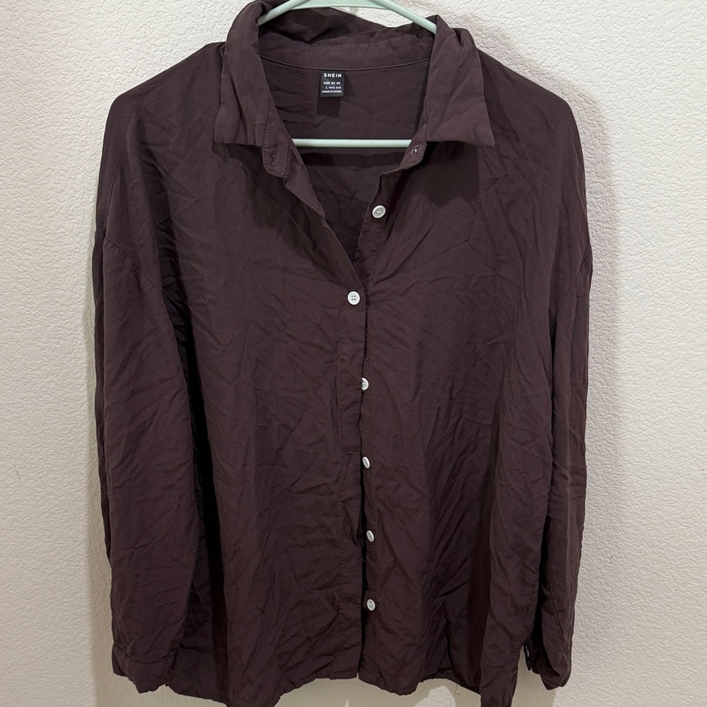 Shein Chocolate Brown Shirt